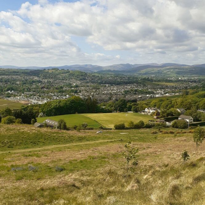 Kendal seen from the Helm with the southern fells beyond