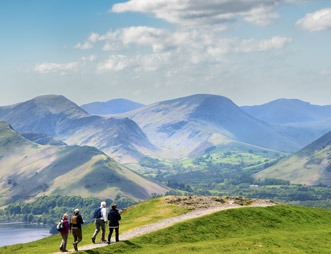 Walkers in the Lake District one fine day