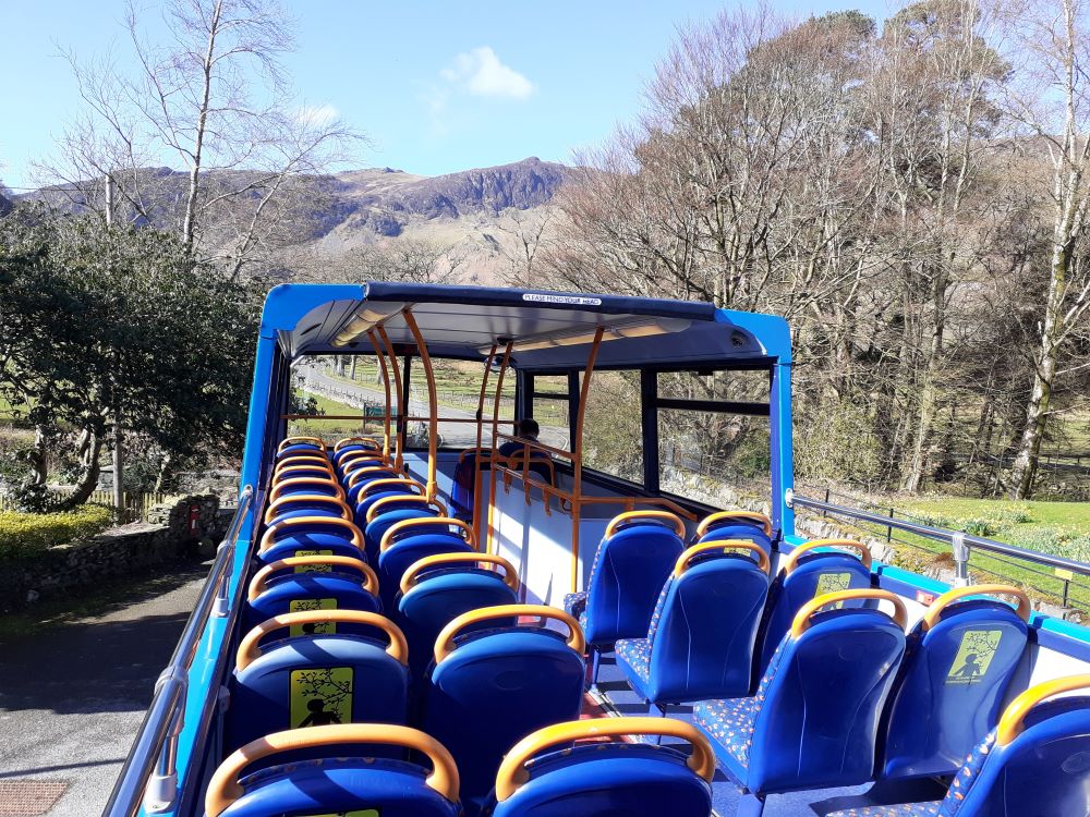 Staying safe outdoors with Stagecoach bus on the road to Seatoller